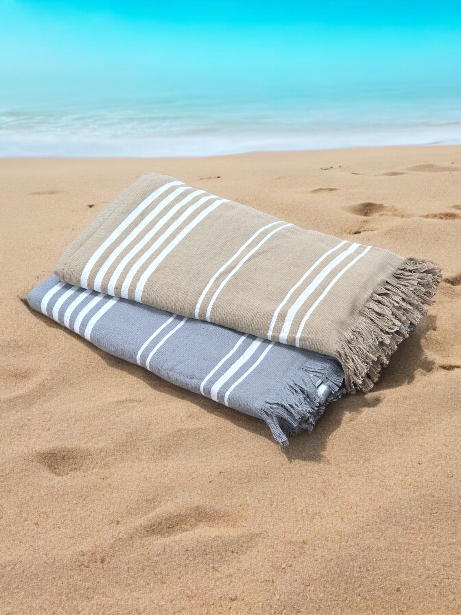 Cotton Hammam Beach Towels with Tassels