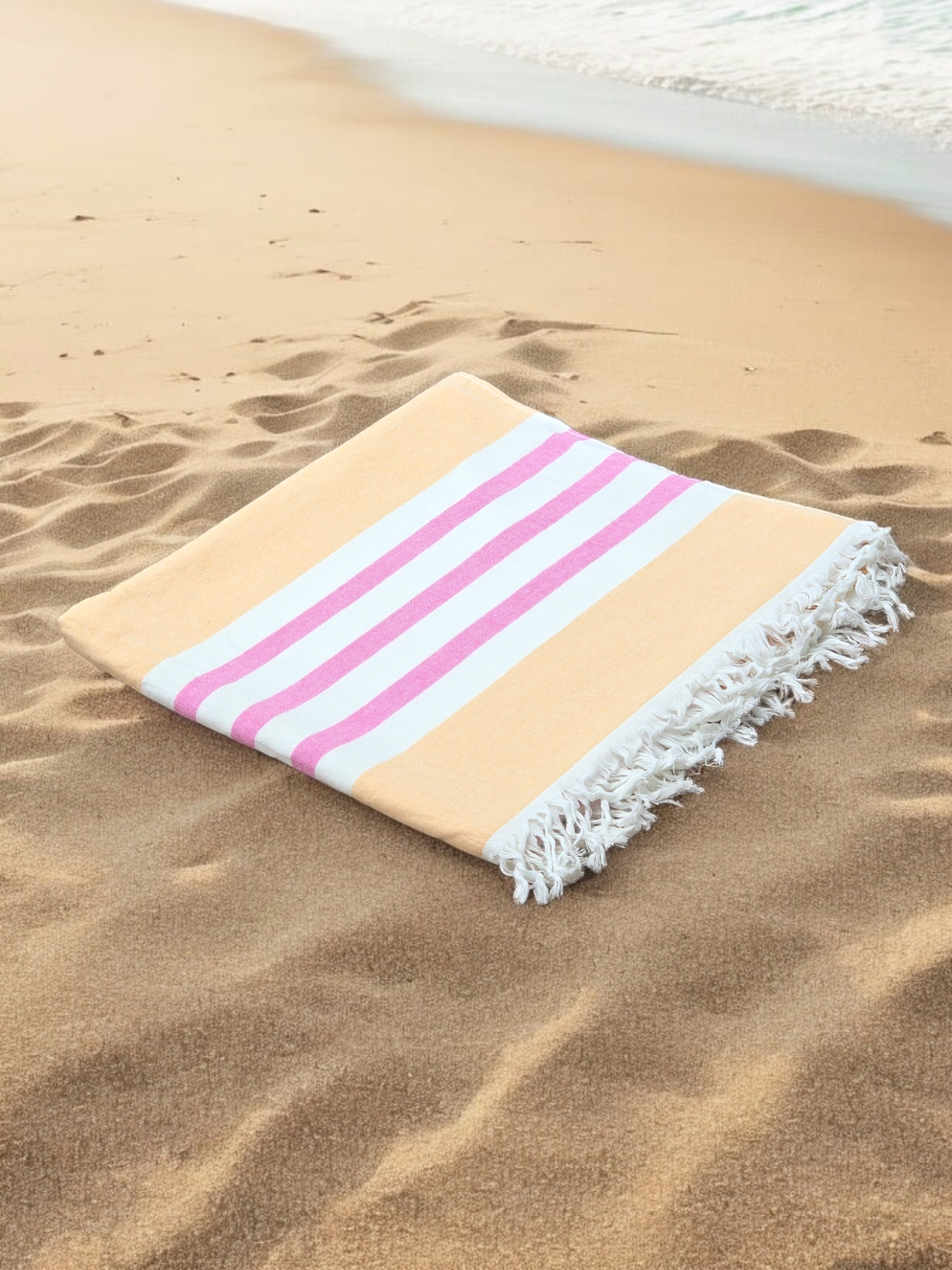 Sun Kissed Cotton Hammam Beach Towel with Tassels