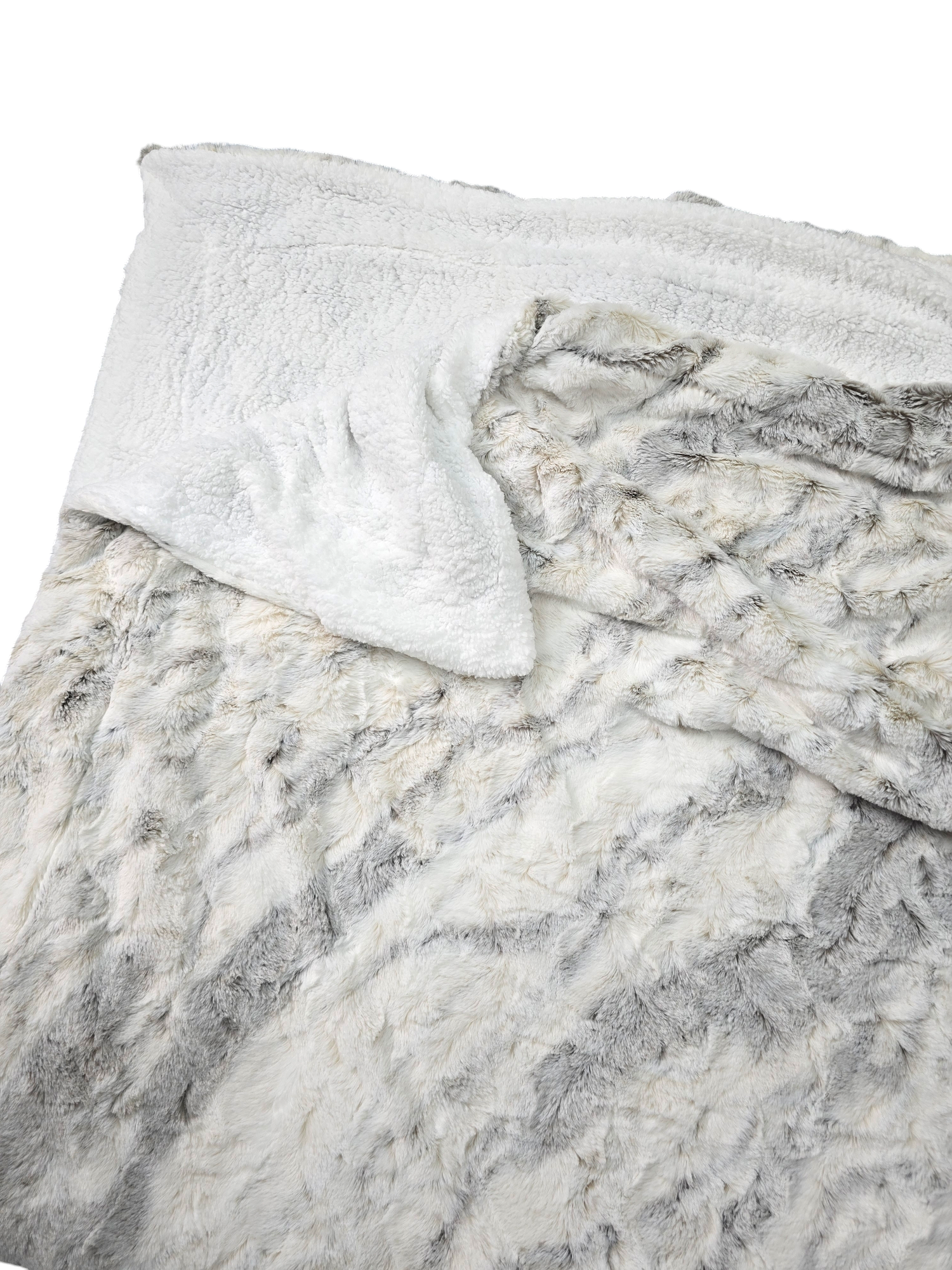 XL Luxury Faux Fur Blankets with Fleece Sherpa 200x200cm