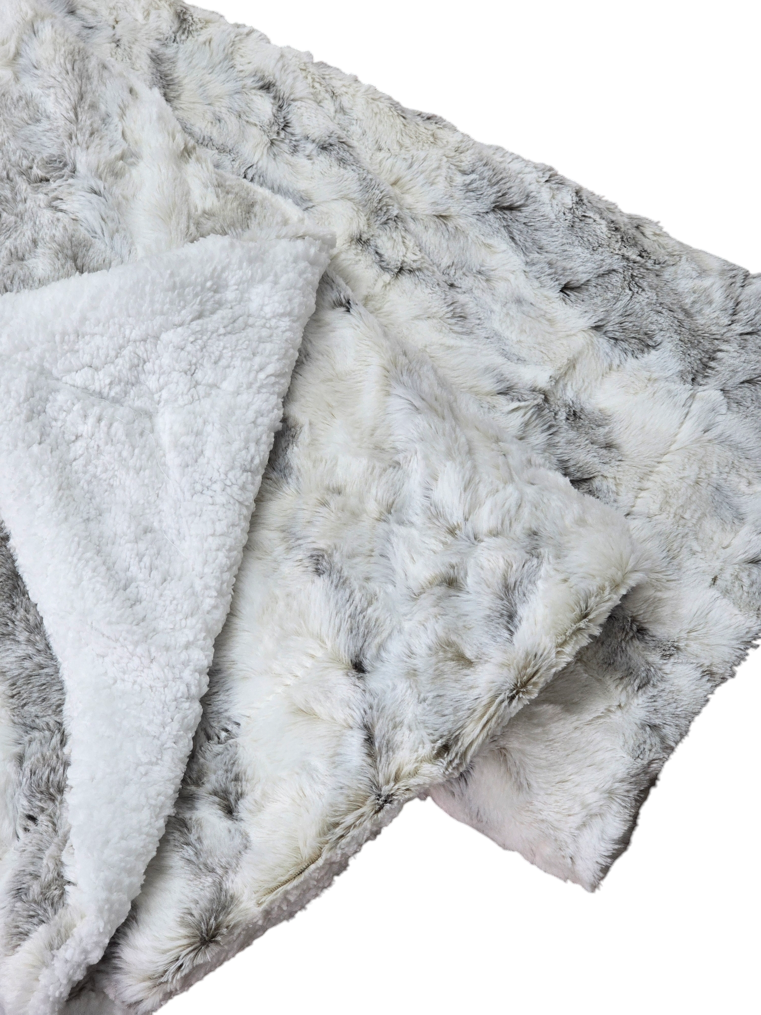 XL Luxury Faux Fur Blankets with Fleece Sherpa 200x200cm