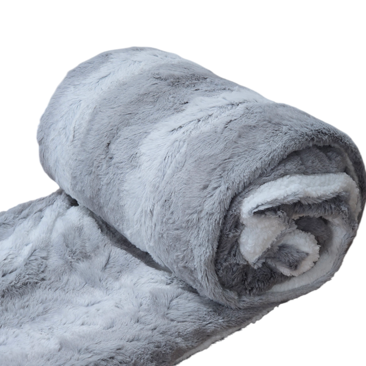 XL Luxury Faux Fur Blankets with Fleece Sherpa 200x200cm