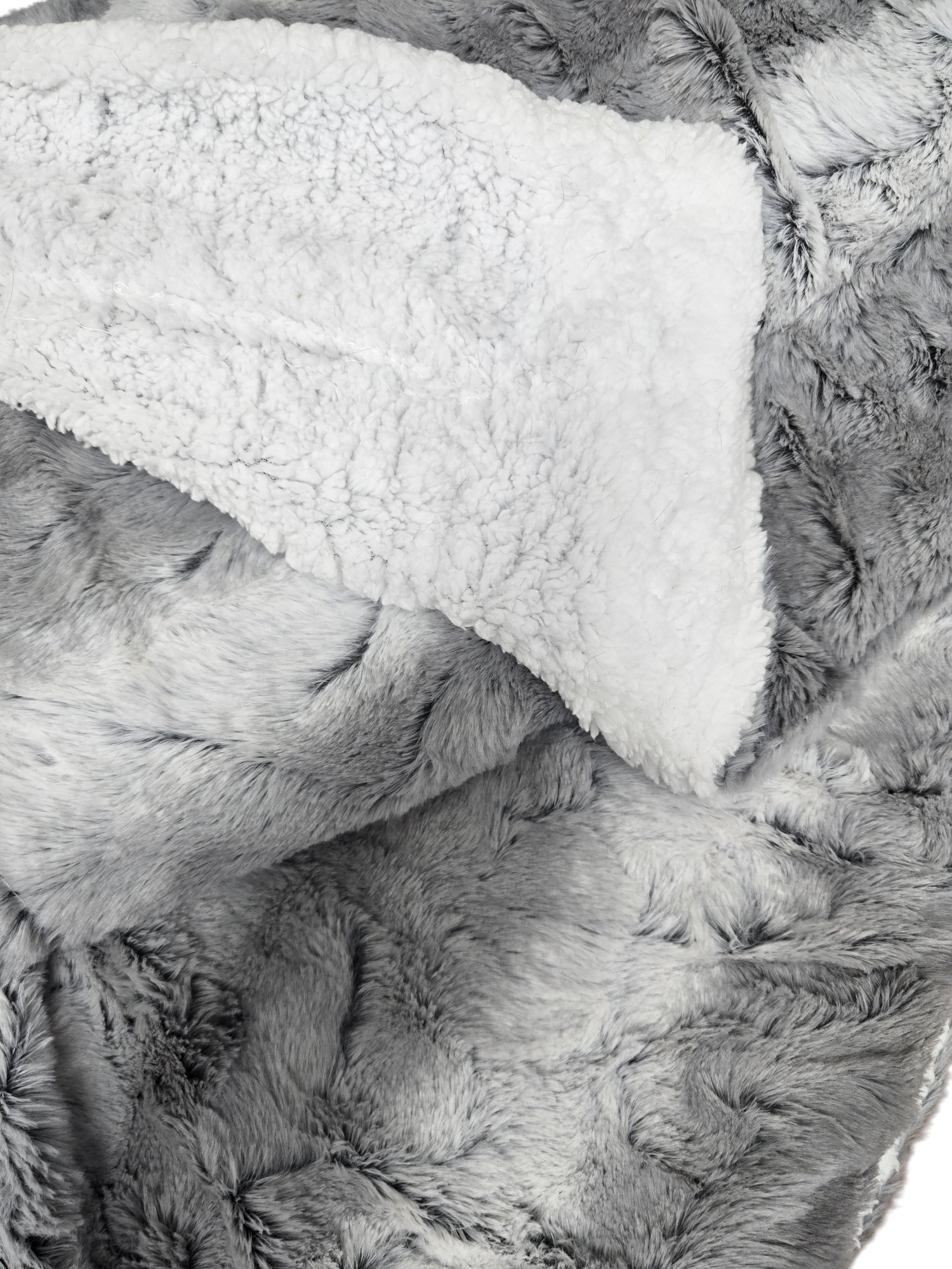 XL Luxury Faux Fur Blankets with Fleece Sherpa 200x200cm