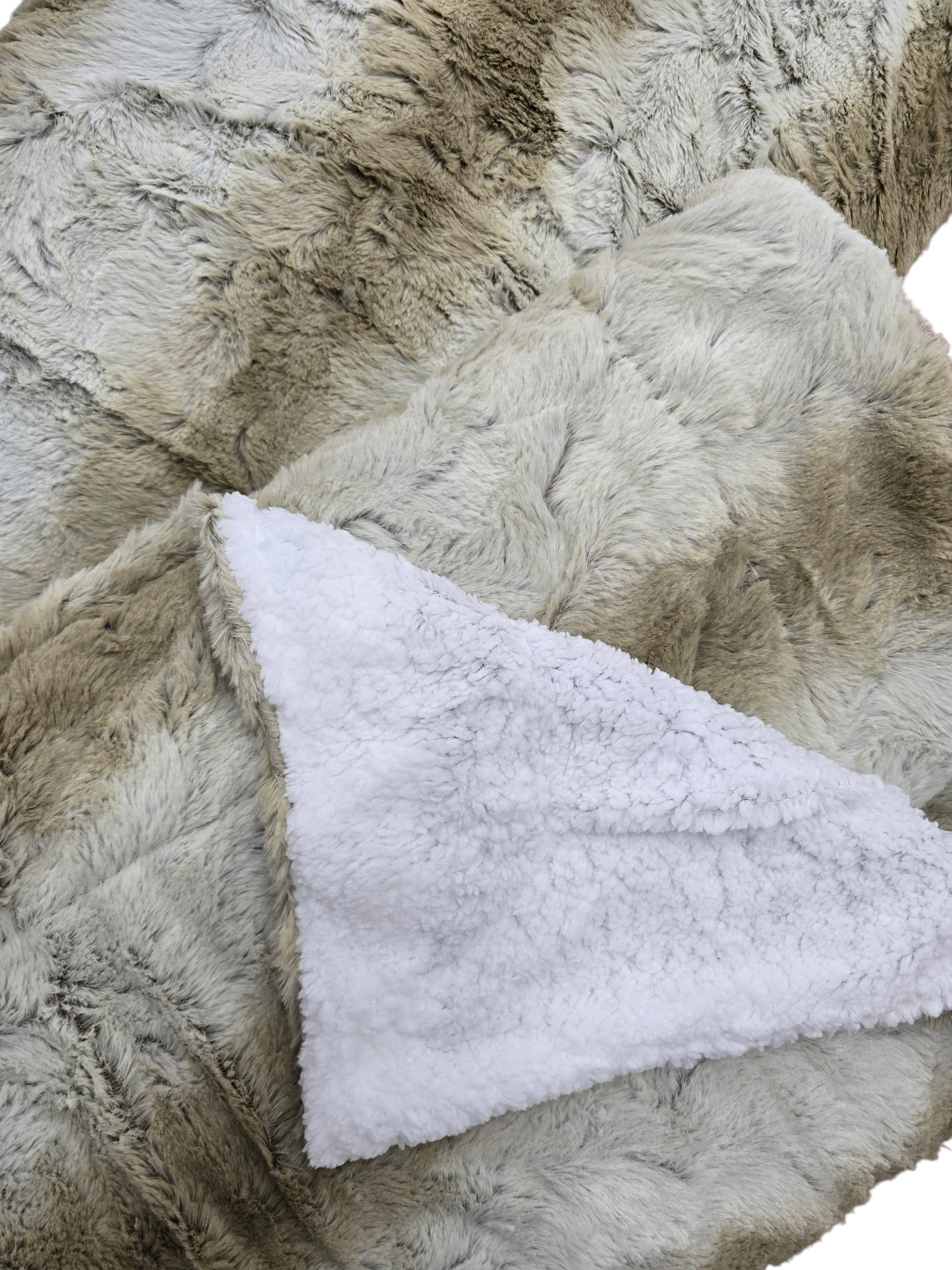 XL Luxury Faux Fur Blankets with Fleece Sherpa 200x200cm