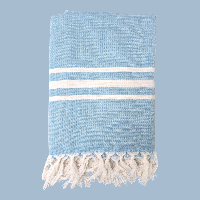 Sky Cotton Hammam Beach Towel with Tassels