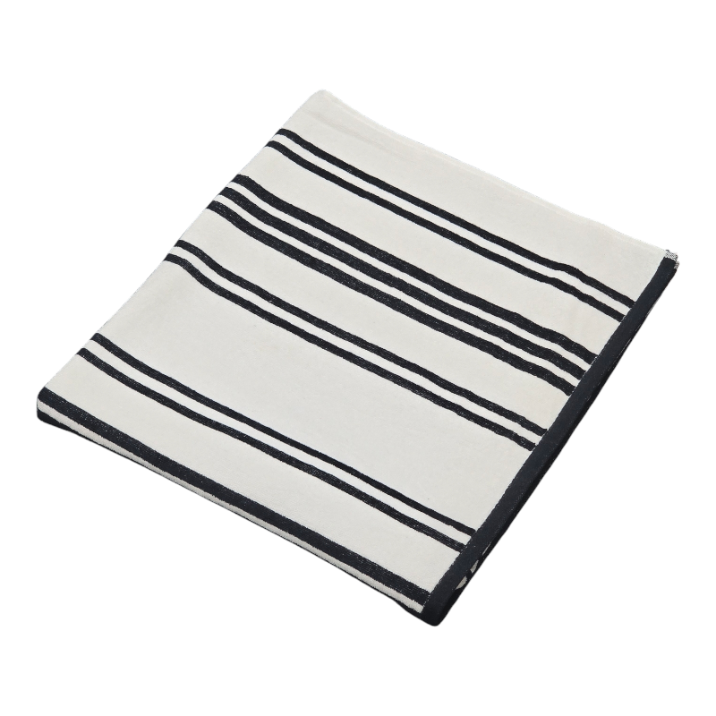 Black White Stripe Imperfect Premium Beach Towel