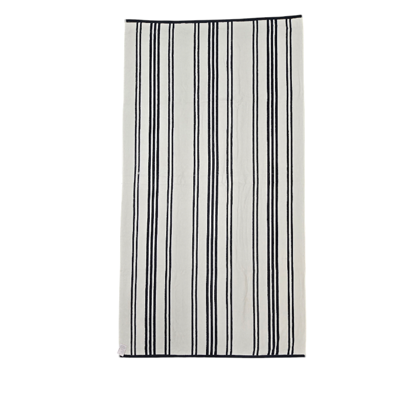 Black White Stripe Imperfect Premium Beach Towel