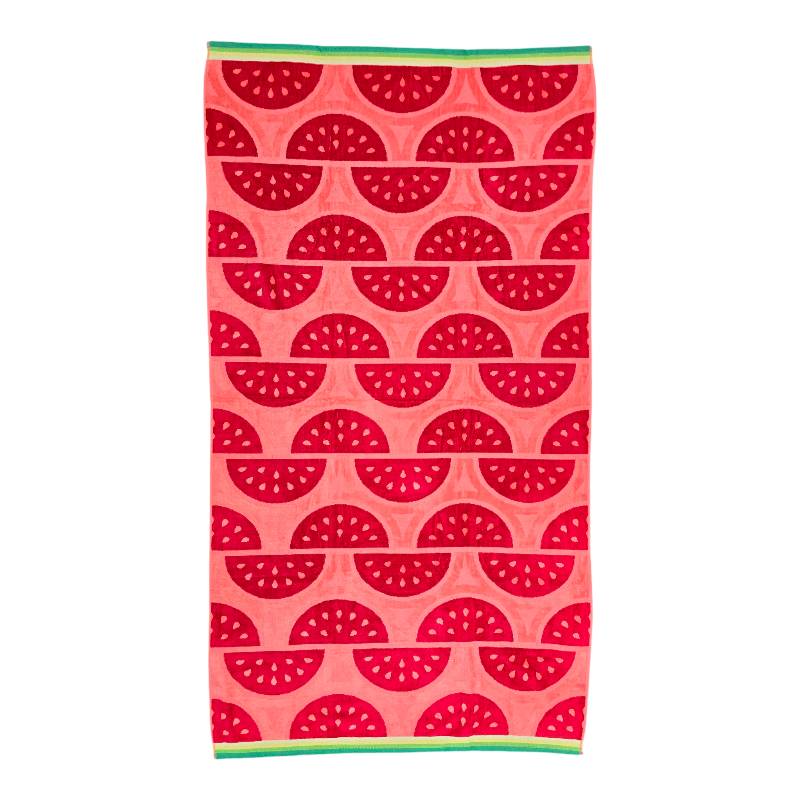 Melon Luxurious Velour Beach Towel