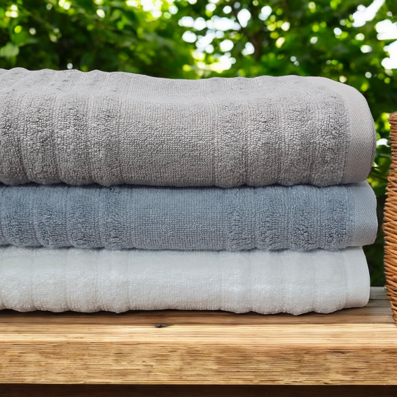 Bamboo Cotton Ribbed Towels