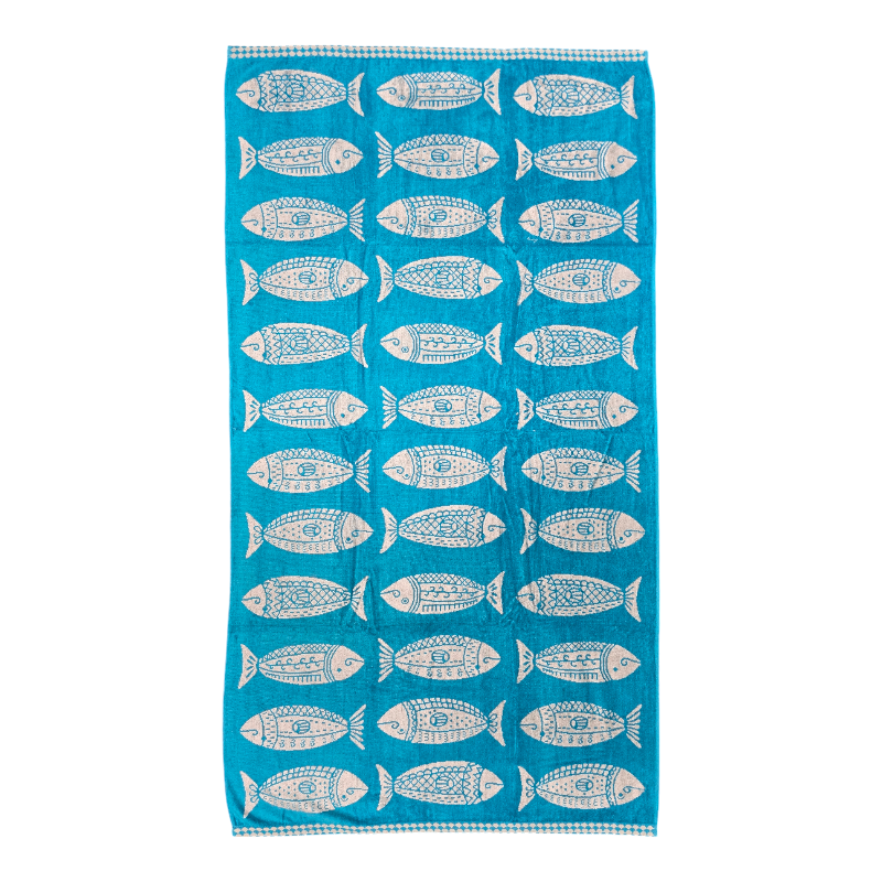 Fish Luxurious Velour Beach Towel