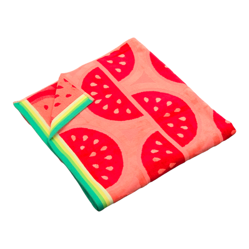 Melon Luxurious Velour Beach Towel